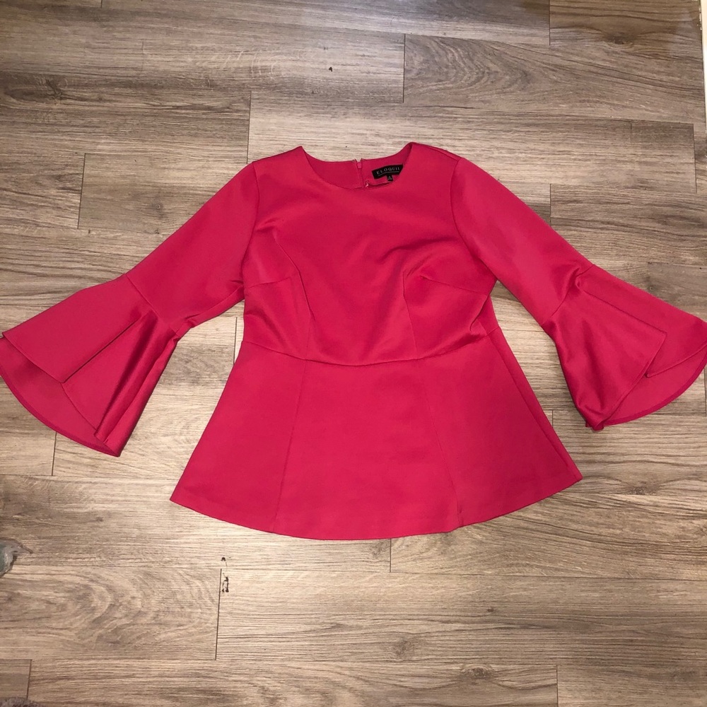 Eloquii Peplum Pink Top Size 18